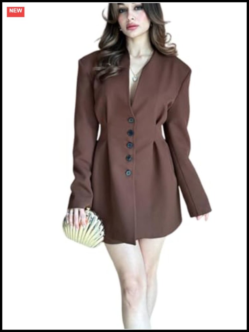 Women's Slim Fit Single-Breasted Blazer Long Sleeve V-Neck Work Office Suit